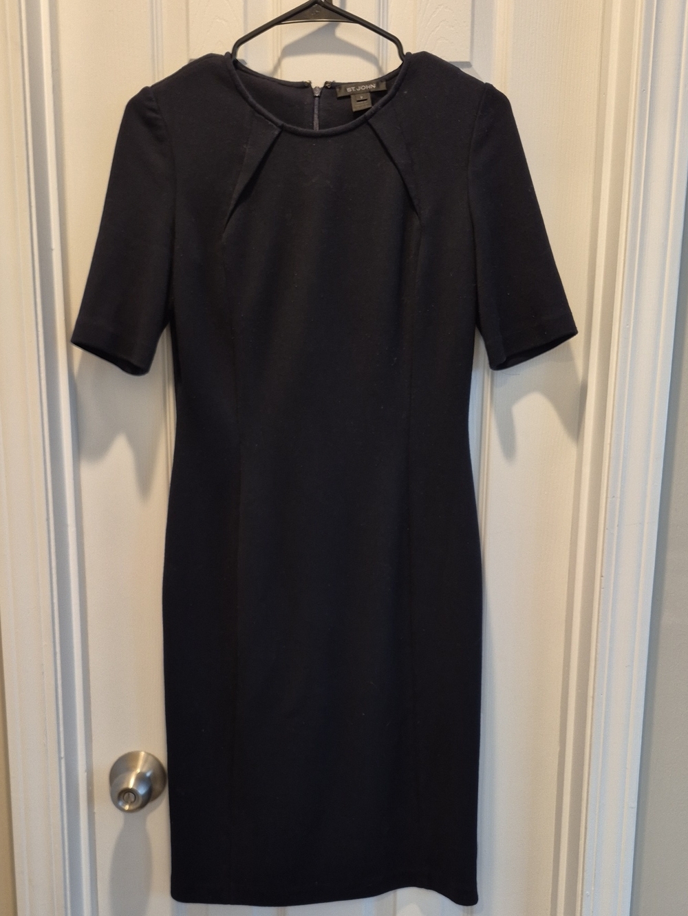 St. John Navy Short Sleeve Dress